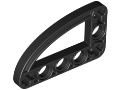 Technic Beam 3 x 5 L-Shape with Quarter Ellipse Thin in Black