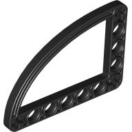 Technic Beam 5 x 7 L-Shape with Quarter Ellipse Thin in Black