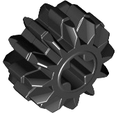 Technic Gear 12 Tooth Double Bevel in Black