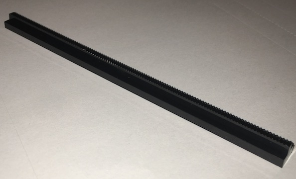 Vehicle Track, Train, Plain Rail Straight (no slots, no notches on end) in Black