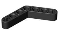 Technic Beam 1 x 7 Bent (4 - 4) Thick in Black