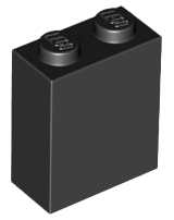Brick 1 x 2 x 2 with Inside Stud Holder in Black