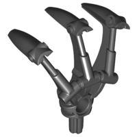 Large Figure Weapon, Claw, Triple, with Axle in Black