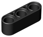 Technic Beam 1 x 3 Thick in Black