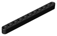 Technic Beam 1 x 11 Thick in Black