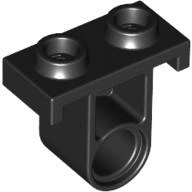 Technic Pin Connector Plate with One Hole (Single on Bottom) in Black
