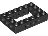Technic Brick 4 x 6 with 2 x 4 Opening in Black