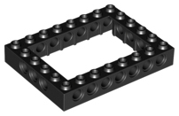 Technic Brick 6 x 8 with 4 x 6 Opening in Black