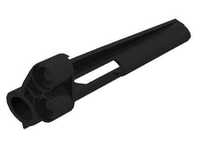 Technic Panel Fairing # 7 Small Long, Large Hole, Side A in Black