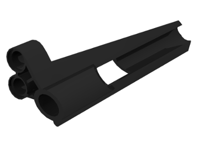 Technic Panel Fairing # 8 Small Long, Large Hole, Side B in Black