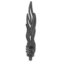 Large Figure Weapon Sword, Toa Flame 2 x 12 with Two Holes in Black