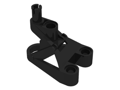 Large Figure Foot, 3 x 4 1/2 x 2 1/3 with Technic Pin Connector in Black