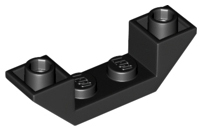 Brick Sloped Inverted 45° 4 x 1 Double with 1 x 2 Recessed in Black