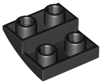 Brick Curved Inverted 2 x 2 x 2/3 in Black