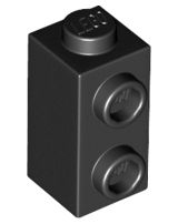 Brick Special 1 x 1 x 1 2/3 with Studs on 1 Side in Black