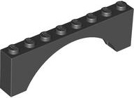 Brick Arch 1 x 8 x 2 in Black