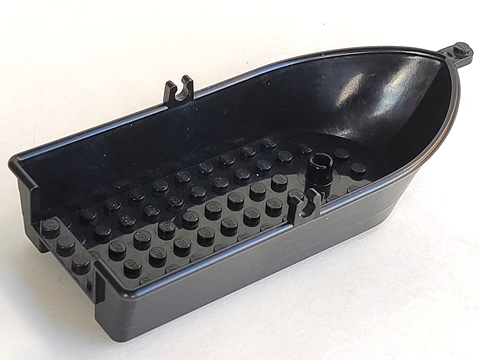 Boat / Rowing Boat 18 x 8 x 2 1/3 with Oarlocks in Black