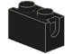 Brick Special 1 x 2 with Digger Bucket Arm Holder in Black