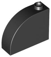 Brick Curved 1 x 3 x 2 in Black