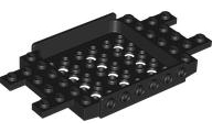Vehicle Base 6 x 12 x 1 with Holes, 6 Studs On sides, 1 x 2 Cutouts on Ends in Black