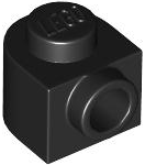 Plate Special 1 x 1 x 2/3 Half Round with Side Stud in Black