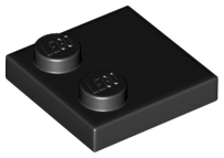 Plate Special 2 x 2 with Only 2 studs in Black