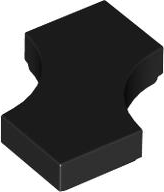 Tile Special 2 x 2 with 2 Quarter Round Cutouts in Black