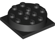 Turntable 4 x 4 Square Base with Top, Complete Assembly in Black