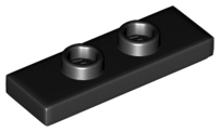 Plate Special 1 x 3 with 2 Studs with Groove and Inside Stud Holder (Jumper) in Black