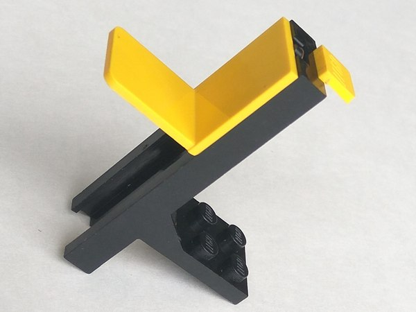 Forklift Mast and Carriage 2 x 2 Plate and Yellow Fork [Complete Assembly] in Black