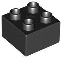 Duplo Brick 2 x 2 in Black