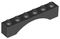 Brick Arch 1 x 6 in Black