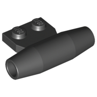 Engine - Smooth, Small 1 x 2 Side Plate [With Axle Holders] in Black