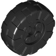 Wheel Hard Plastic Large, D.36, with 4 Studs in Black