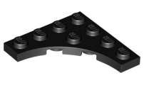 Plate Special 4 x 4 with 3 x 3 Quarter Round Cutout in Black