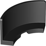Panel 3 x 3 x 2 Quarter Round in Black