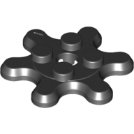 Plate Special 2 x 2 Splat Gear, 6 Teeth in Black
