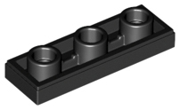 Tile Special 1 x 3 Inverted with Center Hole in Black