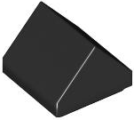 Brick Sloped Double 45° 1 x 1 in Black