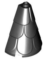 Tower Roof 2 x 4 x 4 Half Cone Shaped with Roof Tiles in Black