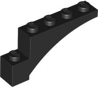 Brick Arch 1 x 5 x 2 in Black