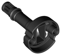 Gearwheel 8 Tooth with Pin Holes and Flywheel Recess (Ninjago) [Long Shaft] in Black