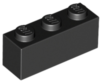 Brick 1 x 3 in Black