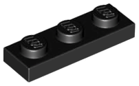 Plate 1 x 3 in Black
