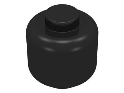 Minifig Head [Plain] [Solid Stud] in Black