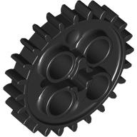 Technic Gear 24 Tooth [New Style with Single Axle Hole] in Black