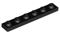 Plate 1 x 6 in Black