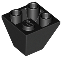 Brick Sloped Inverted 45° 2 x 2 Double Convex in Black
