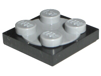 Turntable 2 x 2 Plate, Light Bluish Gray Top [Complete Assembly] in Black