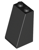 Brick Sloped 75° 2 x 2 x 3 [Solid Studs] in Black